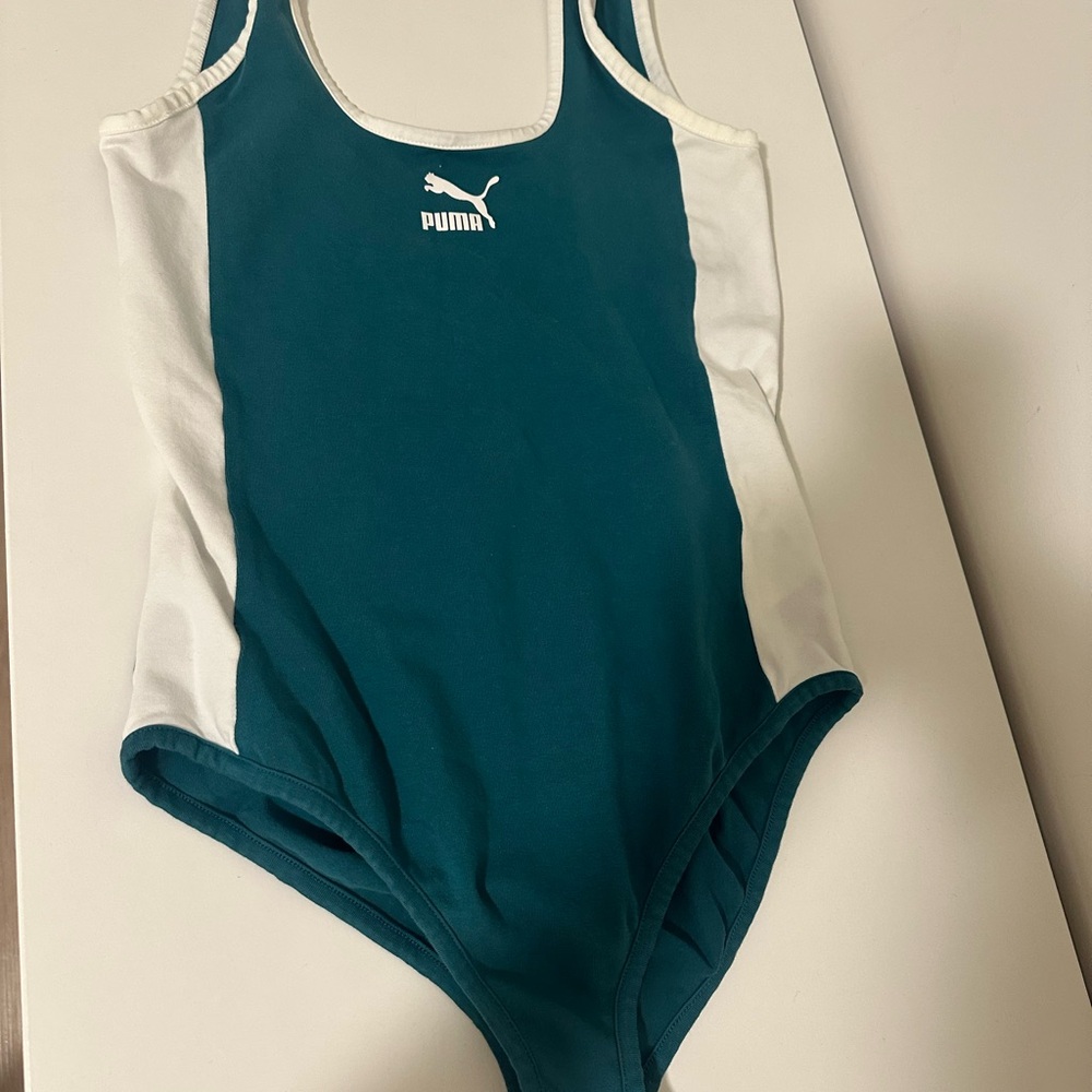 Puma Teal and White Bodysuit